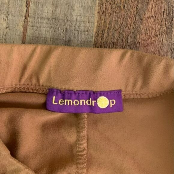 Lemon drop womens stretch knit mini skater skirt in tan in XS - Picture 2 of 5